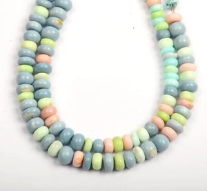 Schöner Multi Opal 8 Zoll Strang 7-8 mm Glatt Rondell Form Edelstein Perlen - Bild 1 von 4