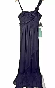 Vintage City Triangles Dress Junior 13/14 One Shoulder Maxi Prom Bridal Y2K - Picture 1 of 14