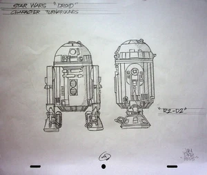 Star Wars Films Juan Diaz SIGNED Pencil R2-D2  Model Recreation - Picture 1 of 3