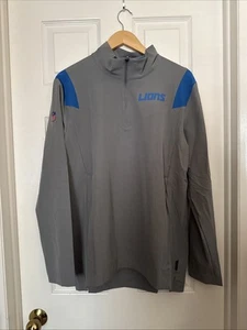 Nike Men’s Medium Detroit Lions NFL On Field Team Issued Long Sleeve Quarter-Zip - Picture 1 of 10