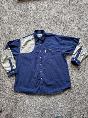 Columbia hunting shooting shirt men large cotton reinforced shoulder - Stained - Image 1 of 4