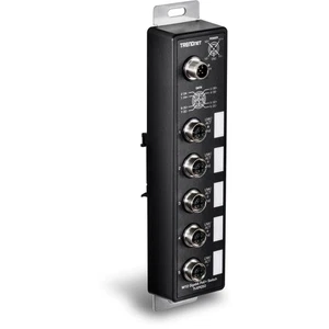 Switch ferroviario 5 porte industriale EN50155 M12 Gigabit PoE+, TI-XPG50, 4 x M12... - Foto 1 di 7