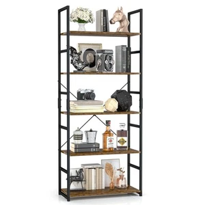 5 Tier Bookshelf, Tall Bookcase, Office Shelf Storage Organizer, Modern Book ... - Picture 1 of 6
