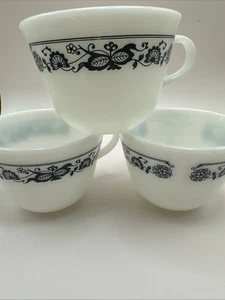 6 Vintage Corning Pyrex Old Town Blue Coffee Tea Cups - Picture 1 of 4