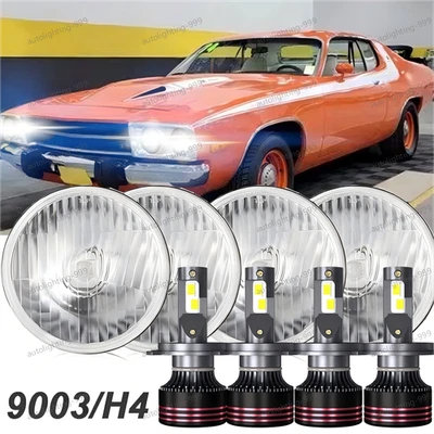 Круглые светодиодные фары дальнего/ближнего света Plymouth Road Runner 1968-1974 годов выпуска 4 шт - 5,75 дюйма A+ - Изображение 1 из 4