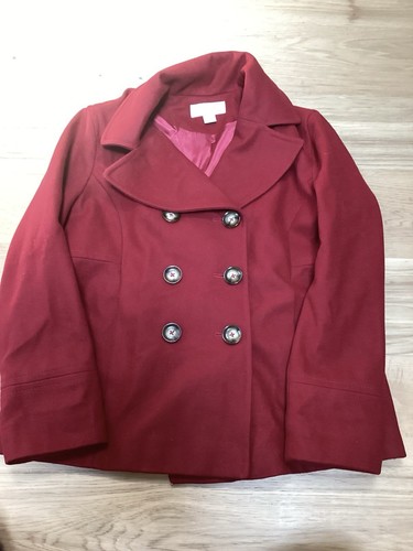 Cappotto Michael Kors donna rosso doppiopetto lana cappotto