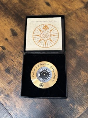 Brújula de latón Weems And Plath Colonial Williamsburg Foundation escritorio marítimo Foto 1 de 4