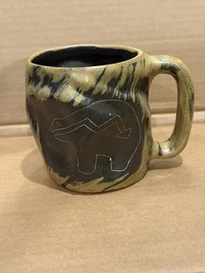 Taza de cerámica de gres Mara México vintage oso - hecha a mano en México - Imagen 1 de 7