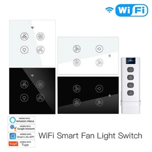 WiFi RF Smart Ceiling Fan Light Wall Switch Smart Life/Tuya APP Remote Timer - Picture 1 of 17