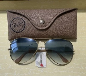Ray Ban Gestell poliert Arista gold hellblaue Gläser RB3025 LESEN mit Etui - Bild 1 von 5