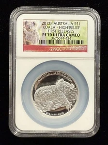 2012-P Australia 1oz Silver Koala High Relief NGC PF70 UCAM Item#260 - Picture 1 of 4