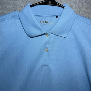 Ping Performance Golf Polo Shirt Women’s Size Large Light Blue Athletic Texture - Picture 1 of 7