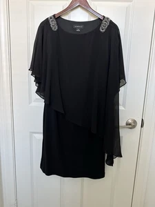 Scarlett Ellbogenärmel Cape Etui Größe schwarz Pailletten Abendkleid Gr 10 - Bild 1 von 8