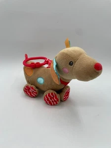 Fisher Price Mattel Peluche Bebé Sonajero Arrugado Cachorro Perro Orejas Azules Bronceado 2014 9" - Imagen 1 de 12