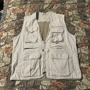 Cabela's Safari Series Hunting Fishing Hiking Photo Vest Sz XL Beige Pocket Gorp - Picture 1 of 22