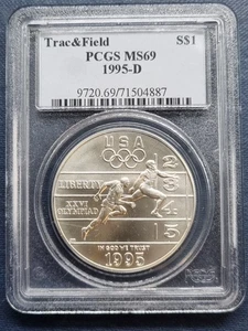 1995 D One Dollar Silver Commemorative TRAC & FIELD - PCGS MS69 - #92449 - Picture 1 of 2