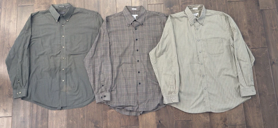 Van Heusen Lot Of 3 Size 16-16.5/L Mens Multicolor Button Up Shirt Long Sleeve - Image 1 of 4