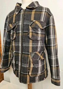 Dickies Jacket Portland Oversized Fur Lined Vintage Heavy Check Work Coat UK XL - Picture 1 of 13