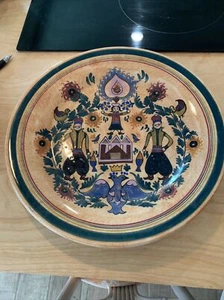 13.5” Hand Painted Folk figure Pottery Hanging Wall Plate,2 headed eagle,Russian - Picture 1 of 5