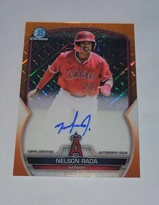 NELSON RADA 'ANGELS' BOWMAN CHROME 2023 AUTOGRAPH ISSUE SHORT PRINT CARD #09/25 - Picture 1 of 2