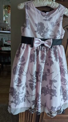 Vestido rosa brillante usado una vez para niña JAYNE COPELAND talla 7 elegante Foto 1 de 2