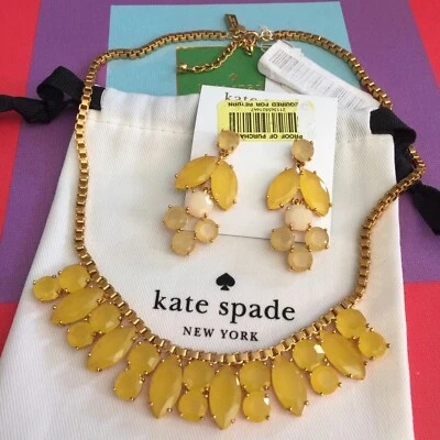 Collar corto y pendientes de araña Kate Spade chapados en oro amarillo carpa nuevos con etiquetas Foto 1 de 4