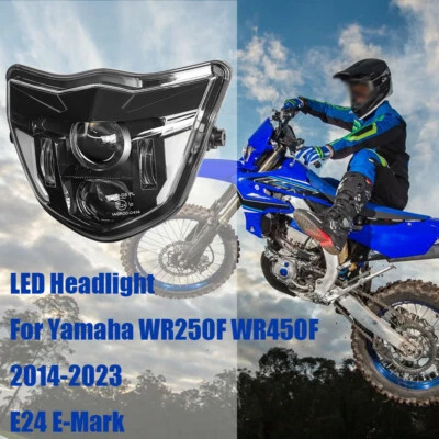 Conjunto de faros LED E-24 DRL haz alto bajo para Yamaha WR250F WR450F 2014-2023 Foto 1 de 4