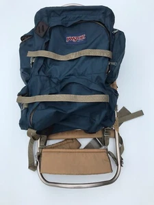 Vintage Jansport K2 externer Aluminiumrahmen Rucksack blau hellbraun Wandern Camping USA - Bild 1 von 12