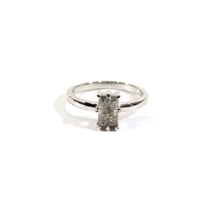 Solitaire 1.0CT Salt and Pepper Diamond Engagement Ring Natural Salt and Pepper - Picture 1 of 9