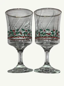 Arbys 1986 Christmas Collection Holiday Glasses Set of 2 - Picture 1 of 8