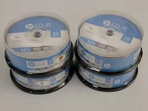 20-Pack Hewlett-Packard HP CD-R 52X 700MB 80 Min CDs Blank Sealed Lot of 4 Packs - Picture 1 of 5