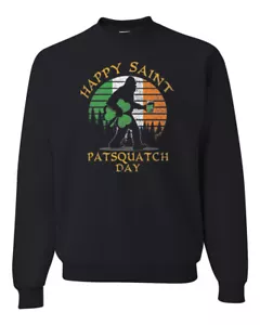 Festive Irish Saint Patricks Day Collection Unisex Crewneck Sweatshirt Black - Picture 1 of 7