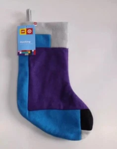 Lego Christmas Stocking 20"  Color Block Felt Blue/Purple Collection X Target - Picture 1 of 4