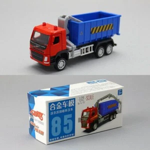 1:72 Diecast Volvo Garbage Truck Metal Car Model Toy Pull Back Door Open Gift - Picture 1 of 8