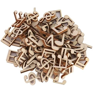 Mini Music Notes Wood Ornaments &#65292;Music Notes Music Party Decoration Woode - Picture 1 of 9