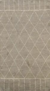 Trellis Modern Moroccan Oriental Area Rug Hand-knotted Wool Contemporary 5x8