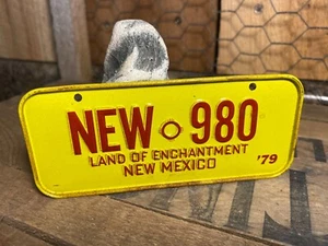 Vintage Wheaties Cereal Miniature Bike Metal State License Plate ~ New Mexico - Picture 1 of 2