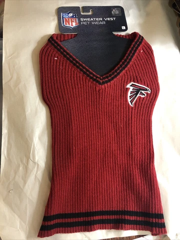 New Red Atlanta Falcons Dog Sweater Vest Size Large Cover
