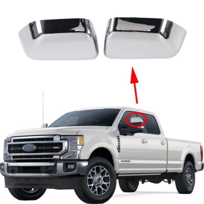 Chrome Top Half Mirror Covers for 17-23 Ford F-250 F-350 F-450 F-550 Super Duty - Image 1 of 4