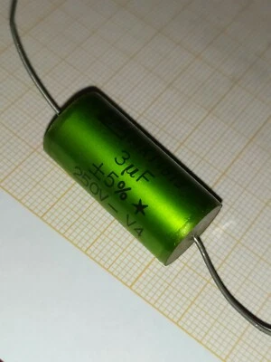 ERO condensateur MKT 3 uF 250 volts Axial Nos 1 Piece