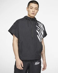 Nike Short Sleeve 1/2-Zip Training Nylon Hoodie Black Size Small CJ4627 - Picture 1 of 5