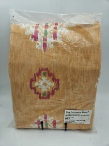 New The Company Store Queen Size Comforter Duvet Cover "Ikat" Orange Pink - Picture 1 of 2
