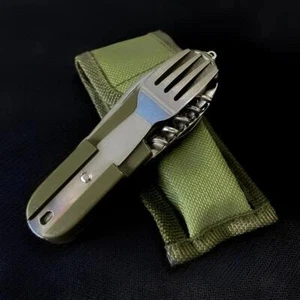"7-in-1 Foldable Stainless Steel Utensil Set for Camping & Outdoor Use" - Foto 1 di 24
