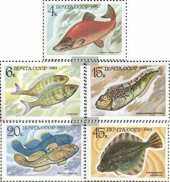 Unión Soviética 5294-5298 (edición completa) usado 1983 Peces de Alimentos - Imagen 1 de 1
