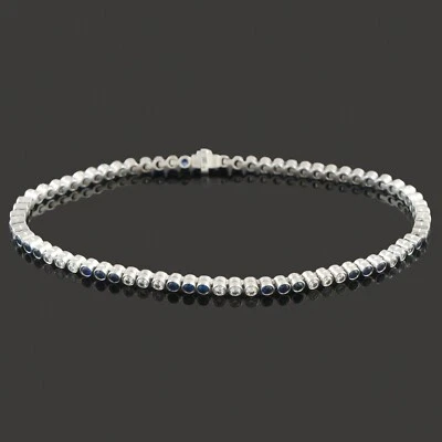 Tiffany & Co. Platinum 1.80 CTW Blue Sapphire & 1.00 CTW Diamond Tennis Bracelet - Image 1 of 4