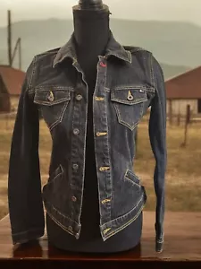 Tommy Jeans Damen Dark Wash Jeansjacke Größe Small Petite Y2K Streetwear - Bild 1 von 9
