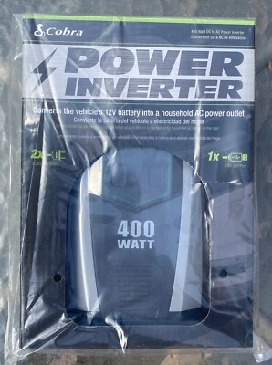 "Cobra" 400W Power Inverter Converts 12V To Household AC Outlet Power - Image 1 of 4