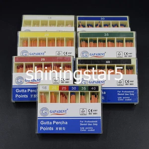 Dental Gapadent Gutta Percha Points Taper Endodontics #15/20/25/30/35/40/15-40 - Picture 1 of 56