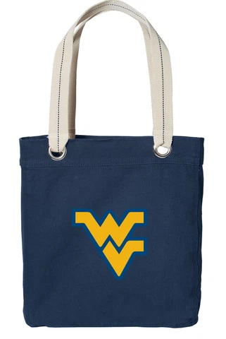 WVU Tote Bag Deluxe WEST VIRGINIA UNIVERSITY Canvas Shoulder Bag - FULLY LINED! Cover