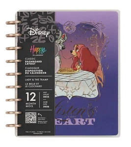 Happy Planner Disney Lady & The Tramp CLASSIC DASHBOARD LAYOUT PLANNER July 25 - Picture 1 of 9